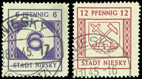 Niesky 6 Pfg and 12 Pfg postal ... 