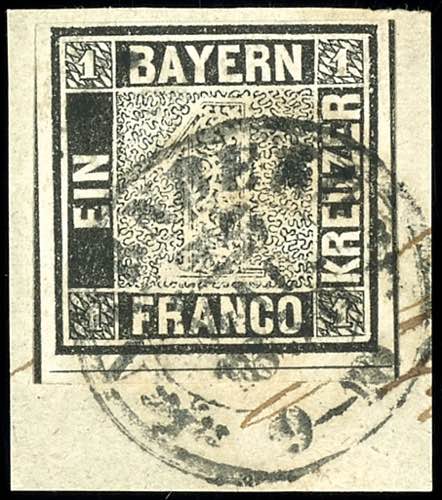 Bayern 1 Kr. schwarz, Platte 1, ... 