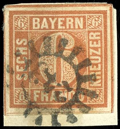 Bayern 6 Kr. braun, Platte I, auf ... 