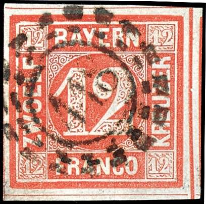 Bayern 12 Kreuzer rot, zentrisch ... 