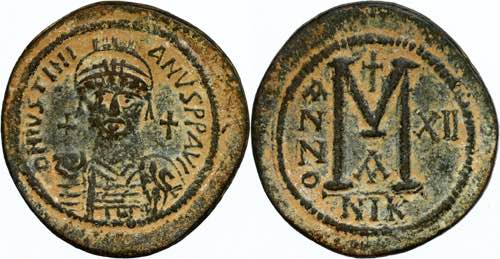 Münzen Byzanz Justinianus, ... 