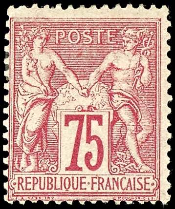 Frankreich 1876, 75 C. karminrosa, ... 