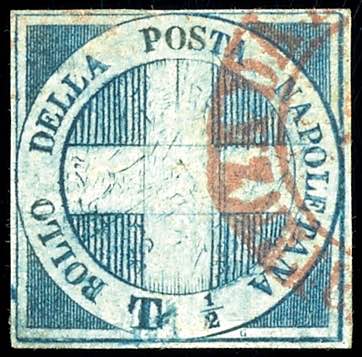Neapel 1860, 1/2 Tor. dunkelblau, ... 