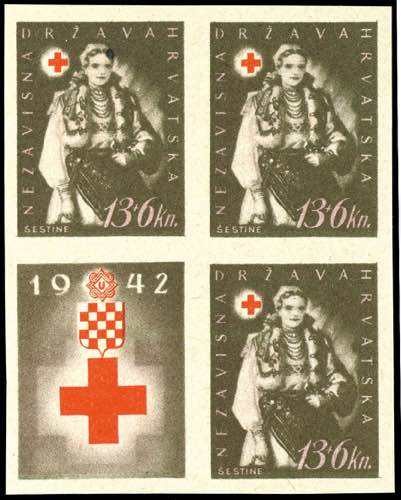 Kroatien 1942, 13 K. Rotes Kreuz, ... 
