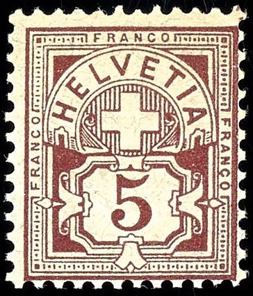 Schweiz 1882, 5 Rp. Ziffermuster ... 