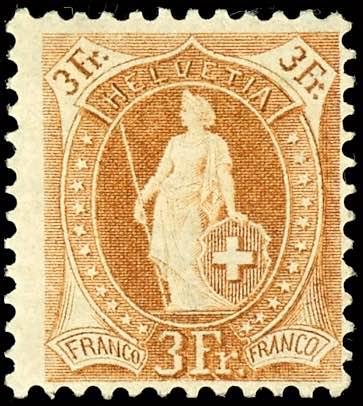 Schweiz 1902, 3 Fr. Stehende ... 