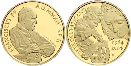 Vatikanstaat 20 Euro, Gold, 2014, ... 