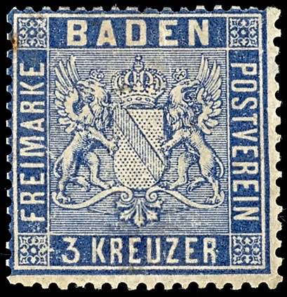 Baden 3 Kreuzer veilchenblau, ... 