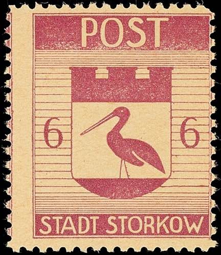 Storkow 6 Pfg gezähnt, a-Farbe, ... 