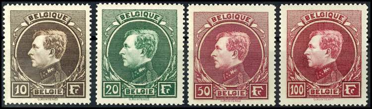 Belgien 1929, 10 - 100 Fr. ... 