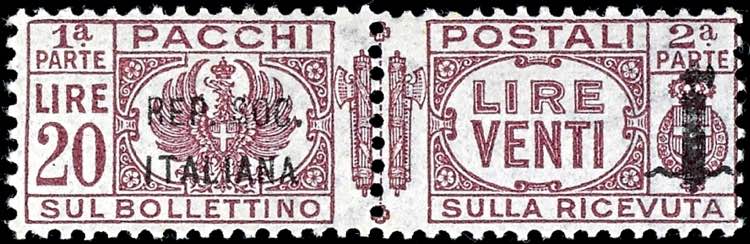 Italien Paketmarken 1944, 20 L. ... 