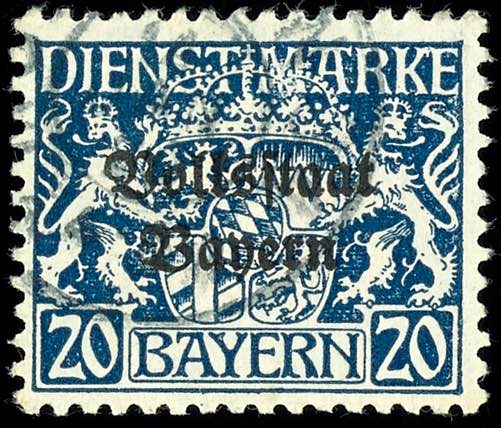 Bayern Dienstmarken 20 Pfg Wappen ... 