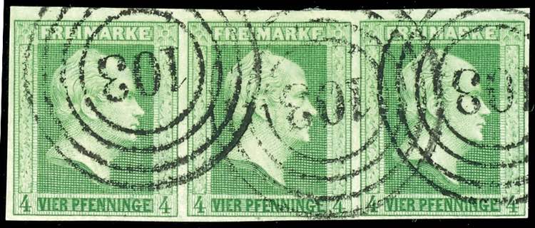 Preußen 4 Pfennige grün, ... 