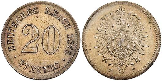 Kleinmünzen 1871-1922 20 Pfennig, ... 