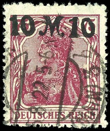 Deutsches Reich 10 Mark auf 75 Pfg ... 