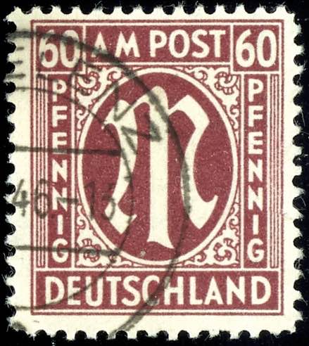 Bizone 60 Pfg. AM-Post Deutscher ... 