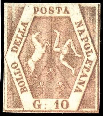 Neapel 1858, 10 Granat braunrosa, ... 