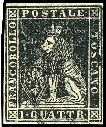 Toskana 1857, 1 Quo. schwarz auf ... 
