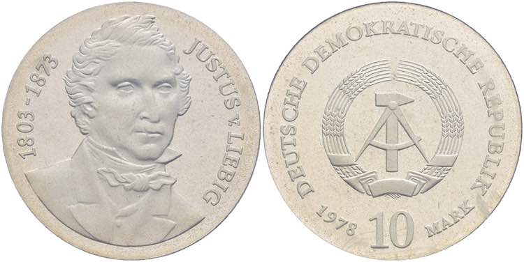 Münzen DDR 10 Mark, 1978, Liebig, ... 