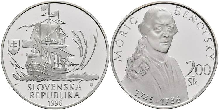 Slowakei 200 Kronen, Silber, 1996, ... 
