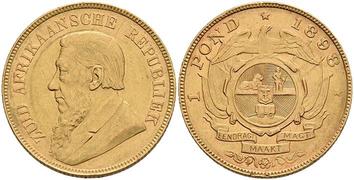 Südafrika Pound, Gold, 1898, Fb. ... 