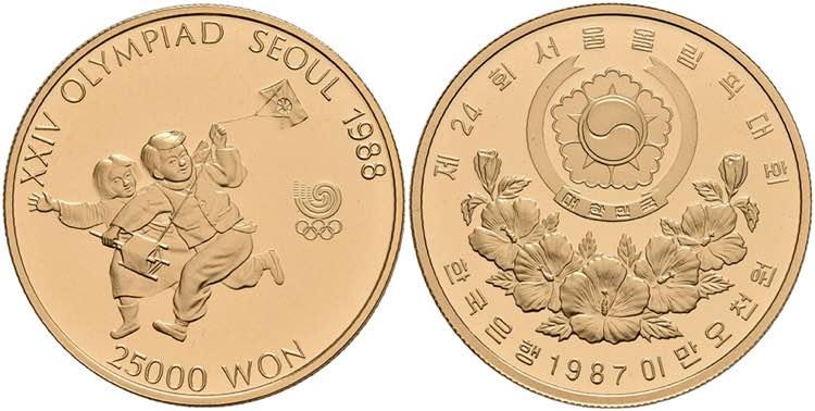 Südkorea 25000 Won, Gold, 1987, ... 