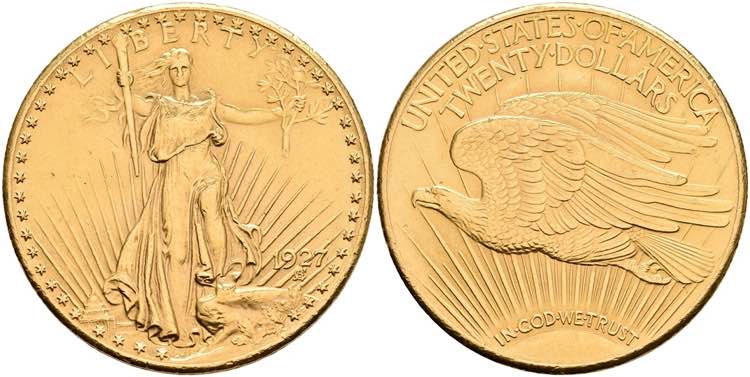 USA 20 Dollars, Gold, 1927, ... 