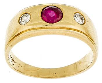 Gemmed Rings Band ring with ruby ... 