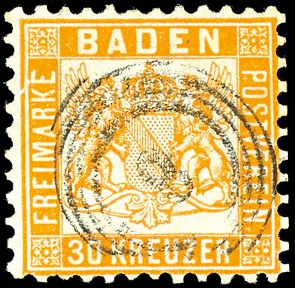 Baden 30 kreuzer bright yellow ... 