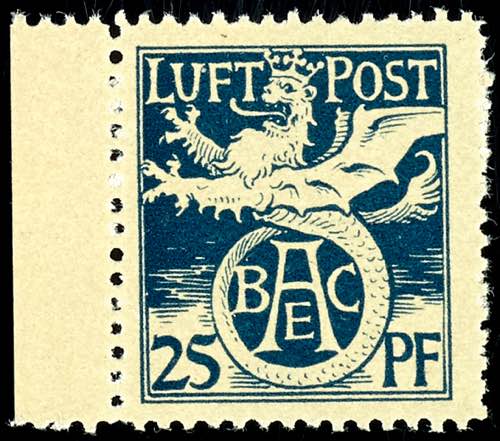 Bavaria Air Mail Stamp 25 Pf ... 