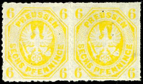 Prussia 6 Pfg bright yellow, eagle ... 