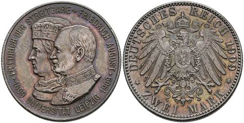 Saxony 2 Mark, 1909, Friedrich ... 