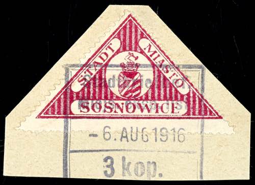 Sosnowice 3 K. Order stamp used on ... 