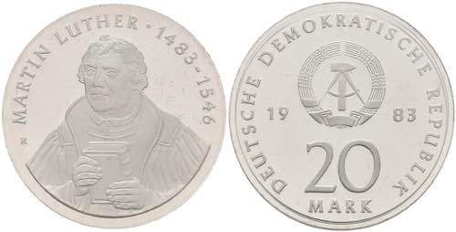 GDR 20 Mark, 1983, Martin Luther, ... 