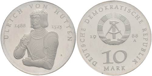 Münzen DDR 10 Mark, 1989, Ulrich ... 
