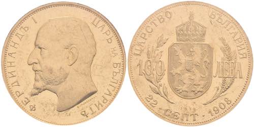 Bulgaria 100 levs, Gold, 1912, ... 