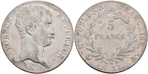 France 5 Franc, at 13 (1804 / ... 