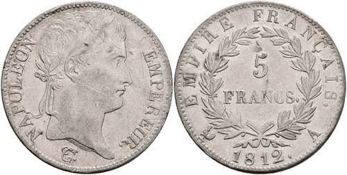 France 5 Franc, 1812, Napoleon I., ... 