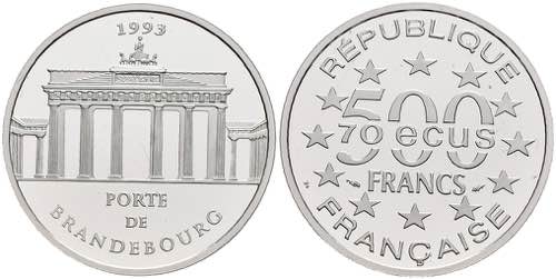 France 500 Franc, Platinum, 1993, ... 