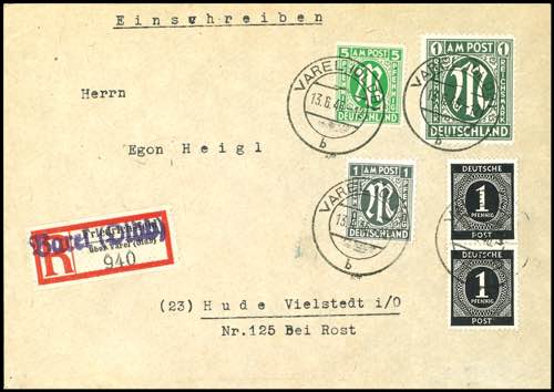 Bizone 1 Reichsmark AM-Post in ... 