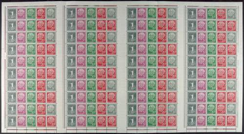 Stamp Booklet Sheet Heuss, stamp ... 