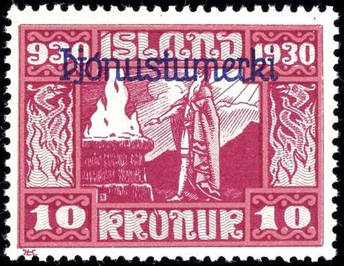 Iceland Official 1930, 3 A. - 10 ... 