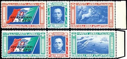 Italy 1933, 5, 25+19, 75 and 5, ... 