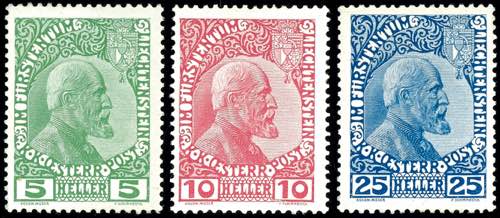 Liechtenstein 1912, 5 - 25 H. ... 