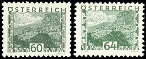 Austria 1932, 10 Gr. To 64 Gr. ... 