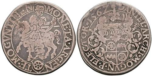 Coins 1 / 4 thaler, 1567, Damian ... 