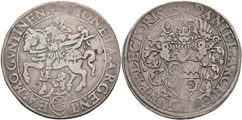 Coins 1 / 2 thaler, 1568, dan ... 