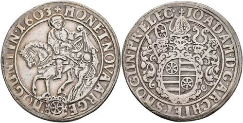 Coins 1 / 2 thaler, 1603, Johann ... 