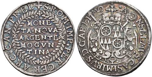 Münzen 1/2 Taler, 1642, Anselm ... 