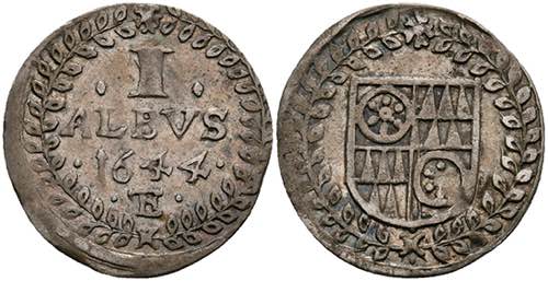 Münzen 1 Albus, 1644, Anselm ... 